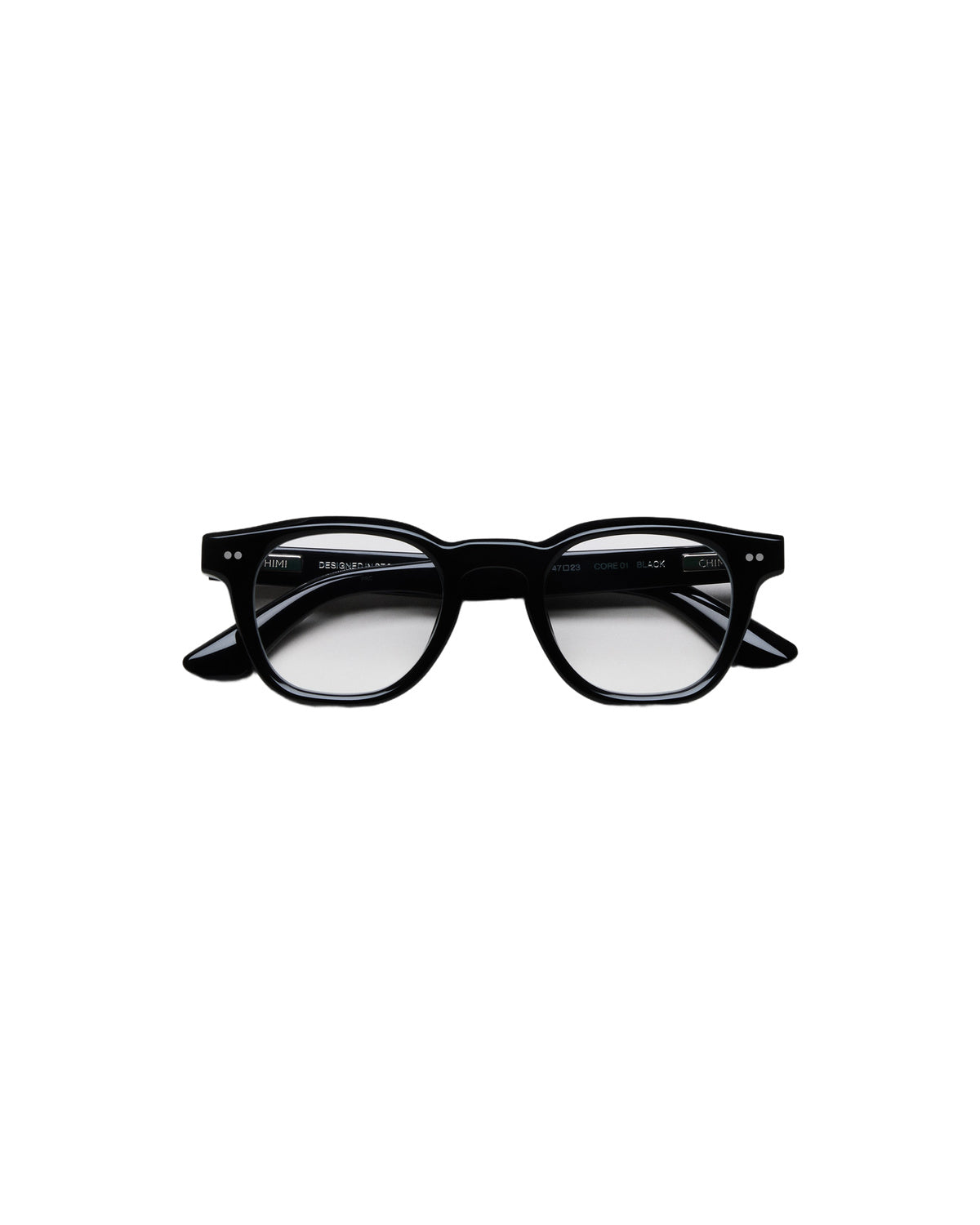 Front view of CHIMI 01 Core Black Clear Eyeglasses