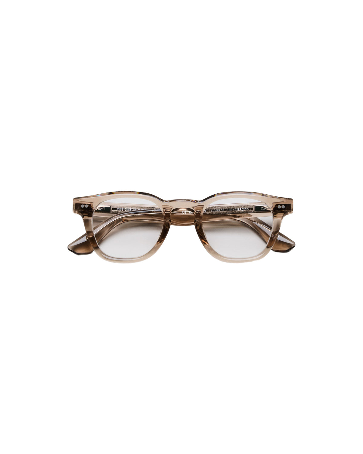 Front view of CHIMI 01 Core Light Brown Clear Eyeglasses