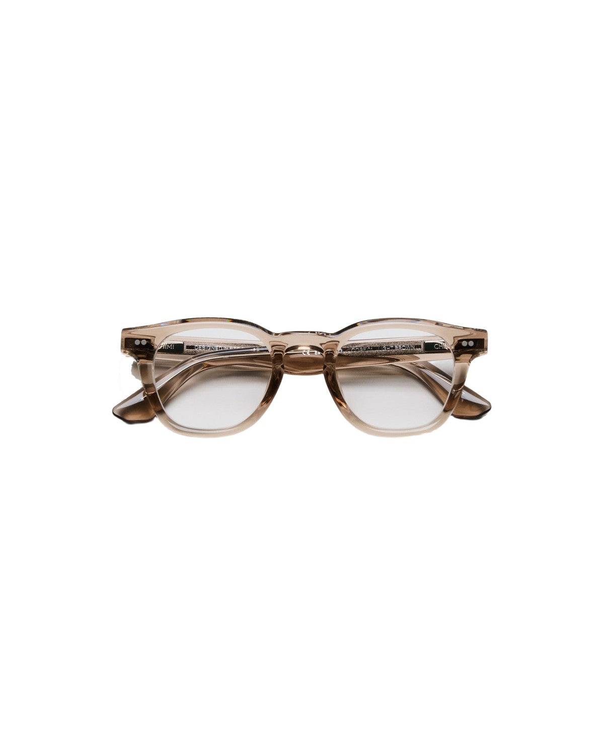 Front view of CHIMI 01 Core Light Brown Clear eyeglasses.
