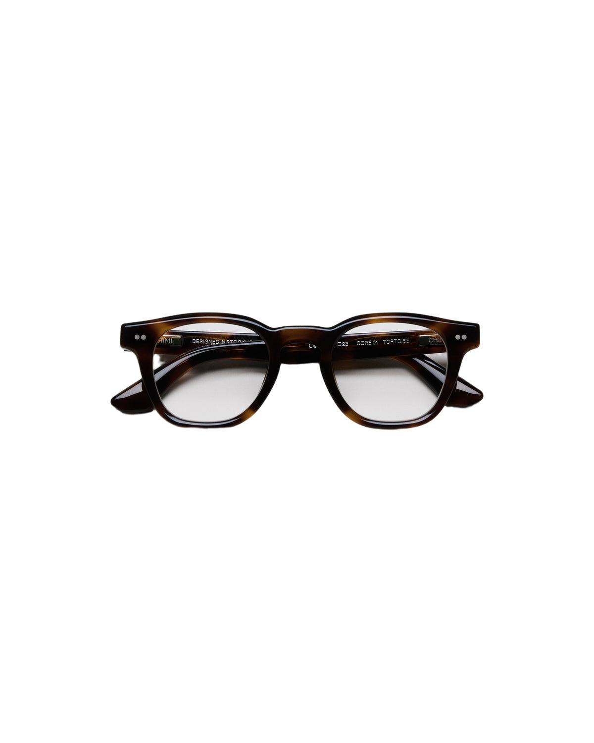 Front view of CHIMI 01 Core Tortoise Clear Eyeglasses