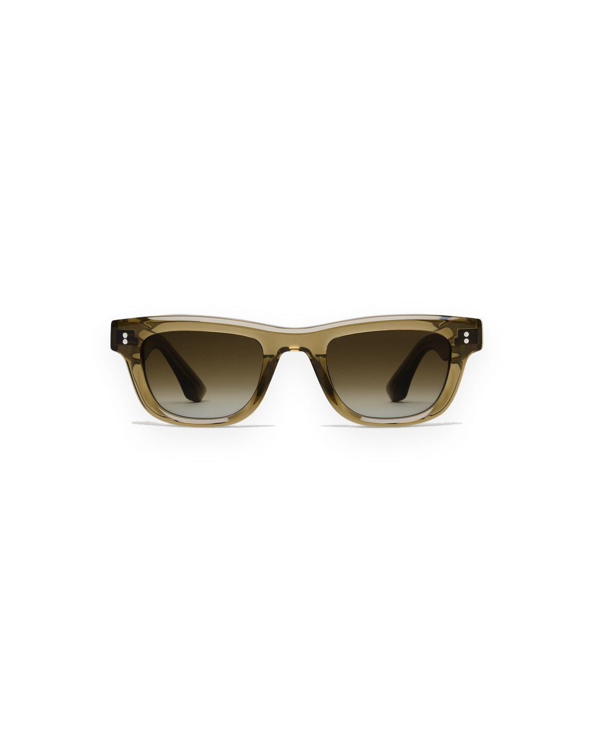 Straight-on view of CHIMI 08 Green sunglasses.