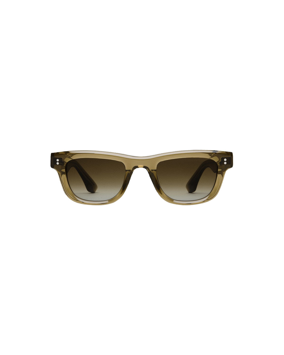 Front view of CHIMI 08 Green sunglasses showing frame details.