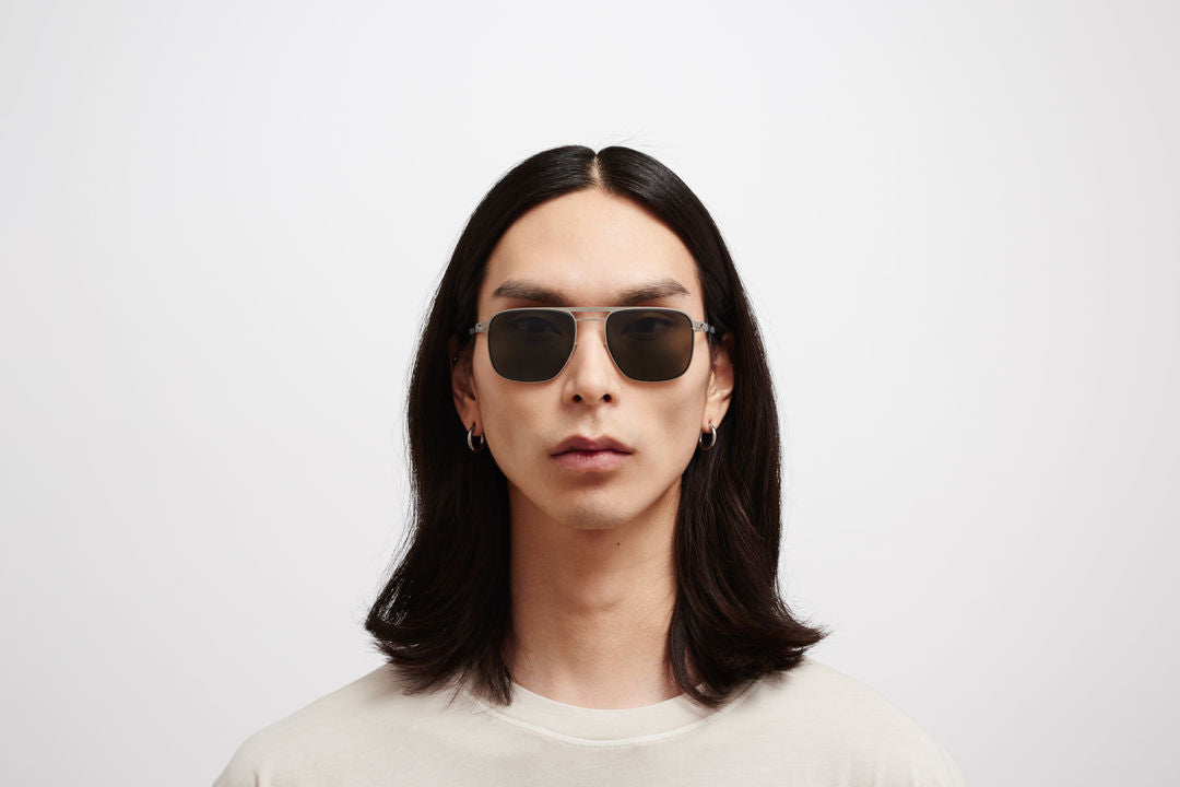 MYKITA ELI Matte Silver/Black / Polarized Pro Green 15