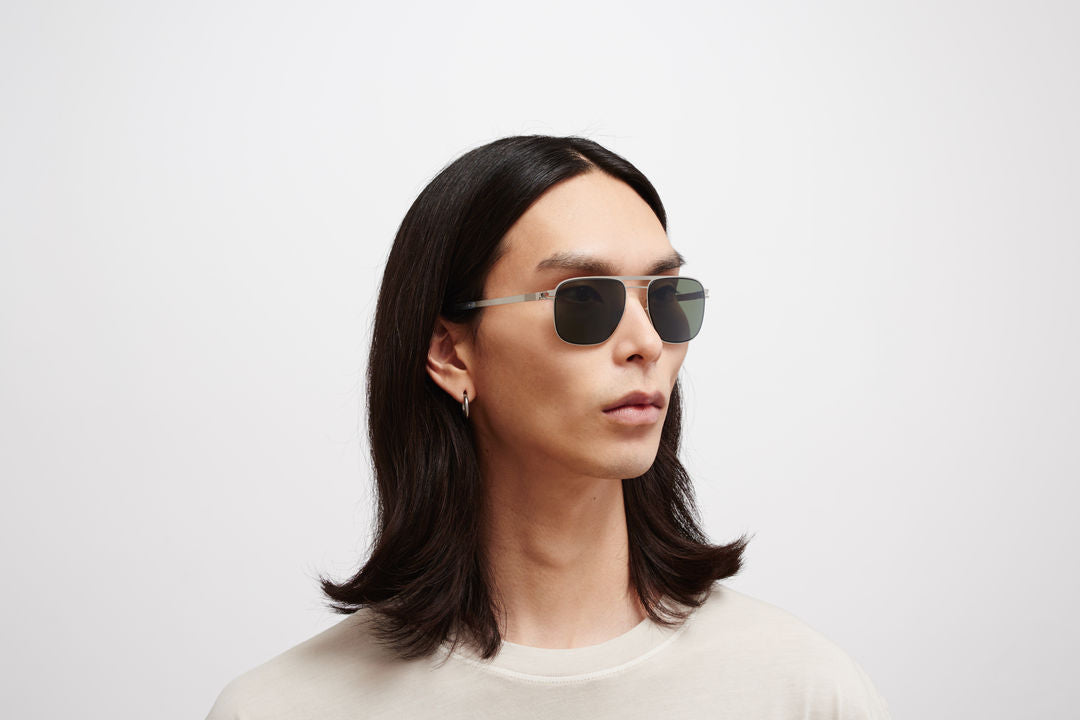 MYKITA ELI Matte Silver/Black / Polarized Pro Green 15