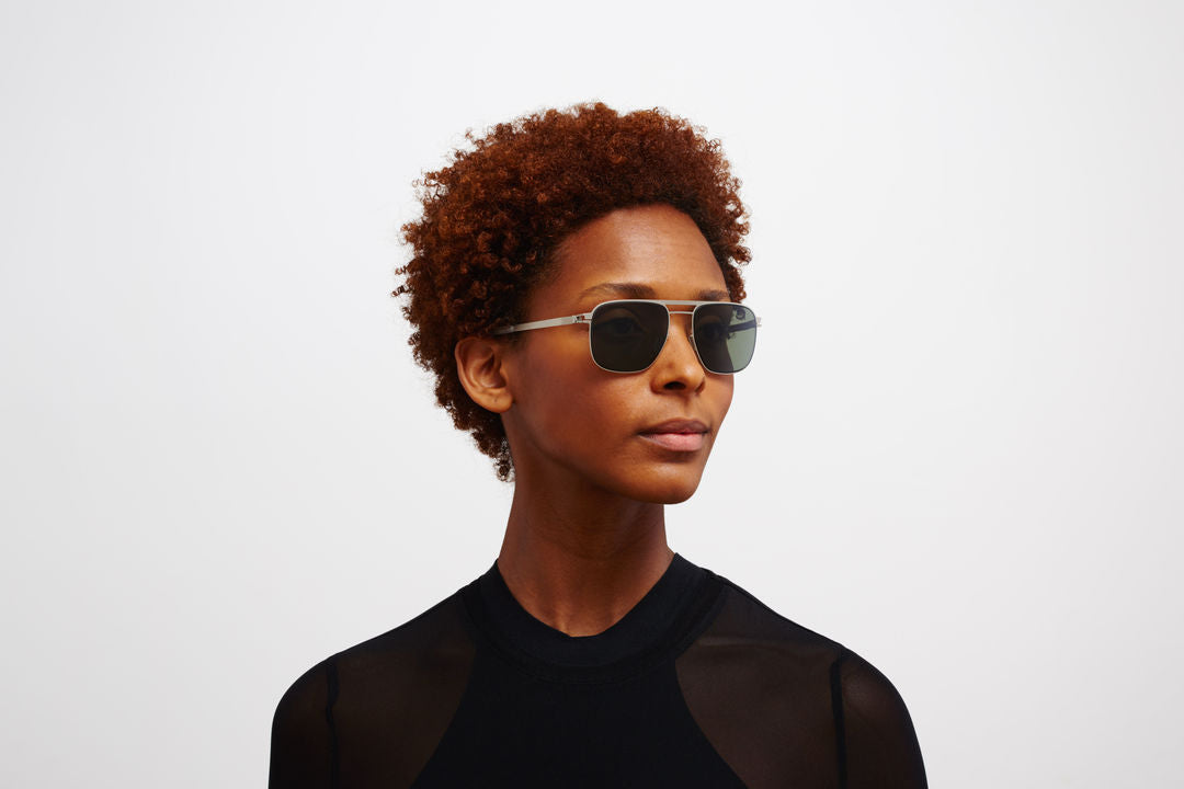 MYKITA ELI Matte Silver/Black / Polarized Pro Green 15