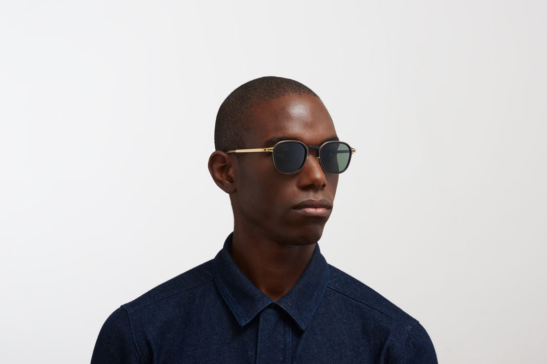 MYKITA FIR MH7 Pitch Black/Glossy Gold / Polarized Pro Green 15