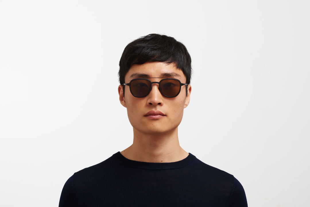 MYKITA ALDER MH6 Pitch Black/Black / Polarized Pro Amber Brown