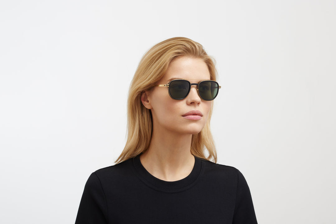 MYKITA ALDER MH7 Pitch Black/Glossy Gold / Polarized Pro Green 15