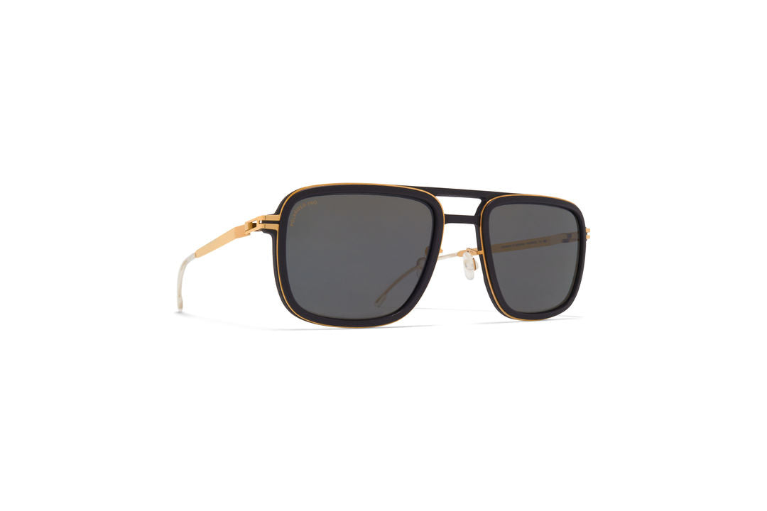 MYKITA SPRUCE MH7 Pitch Black/Glossy Gold / Polarized Pro Hi-Con Grey