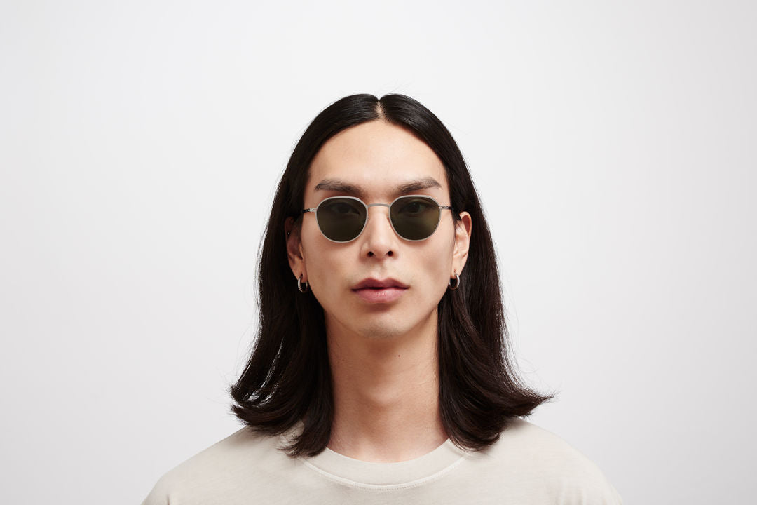 MYKITA TALVI Shiny Silver / Dark Green Solid