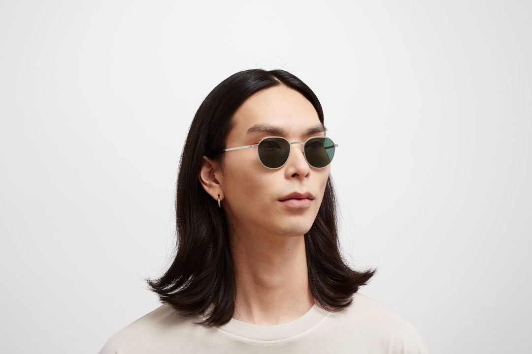 MYKITA TALVI Shiny Silver / Dark Green Solid