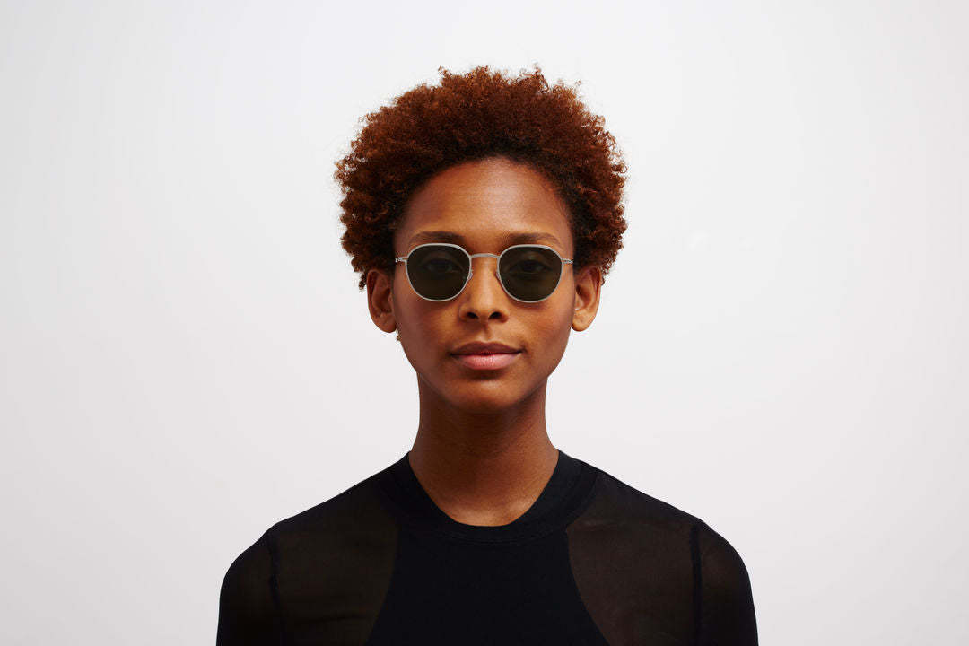MYKITA TALVI Shiny Silver / Dark Green Solid
