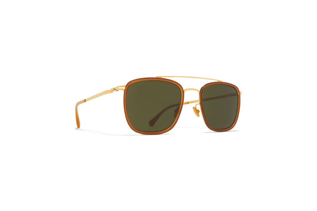 MYKITA JEPPE A56 Glossy Gold/Brown Dark Bro / Raw Green Solid