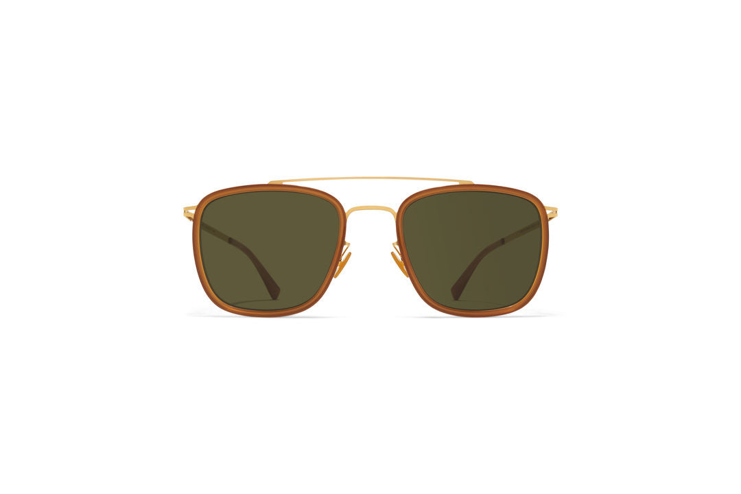 MYKITA JEPPE A56 Glossy Gold/Brown Dark Bro / Raw Green Solid