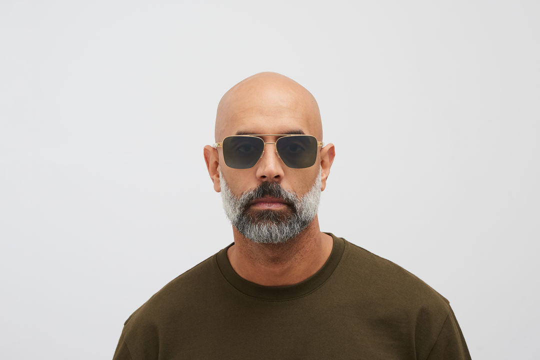 MYKITA BERNIE Gold/Black / Polarized Pro Green 15