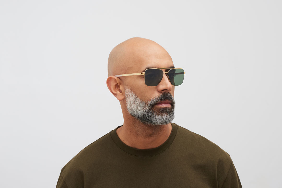 MYKITA BERNIE Gold/Black / Polarized Pro Green 15