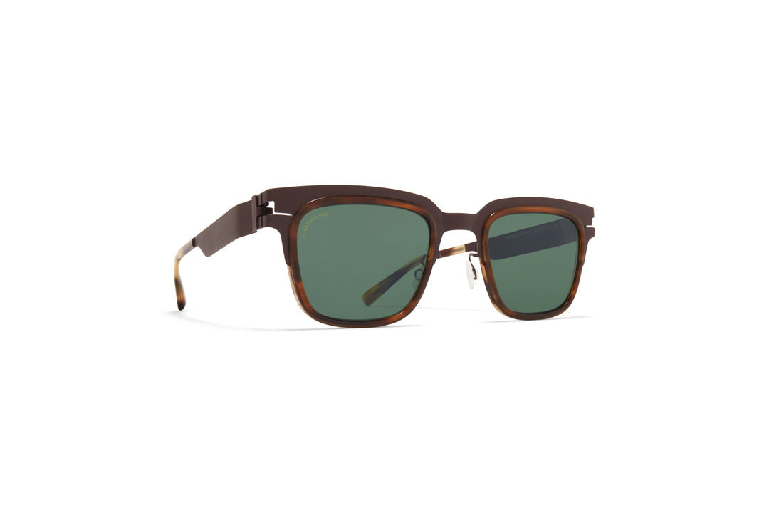 MYKITA RAYMOND A78 Dark Brown/Striped Brown / Polarized Pro Green 15