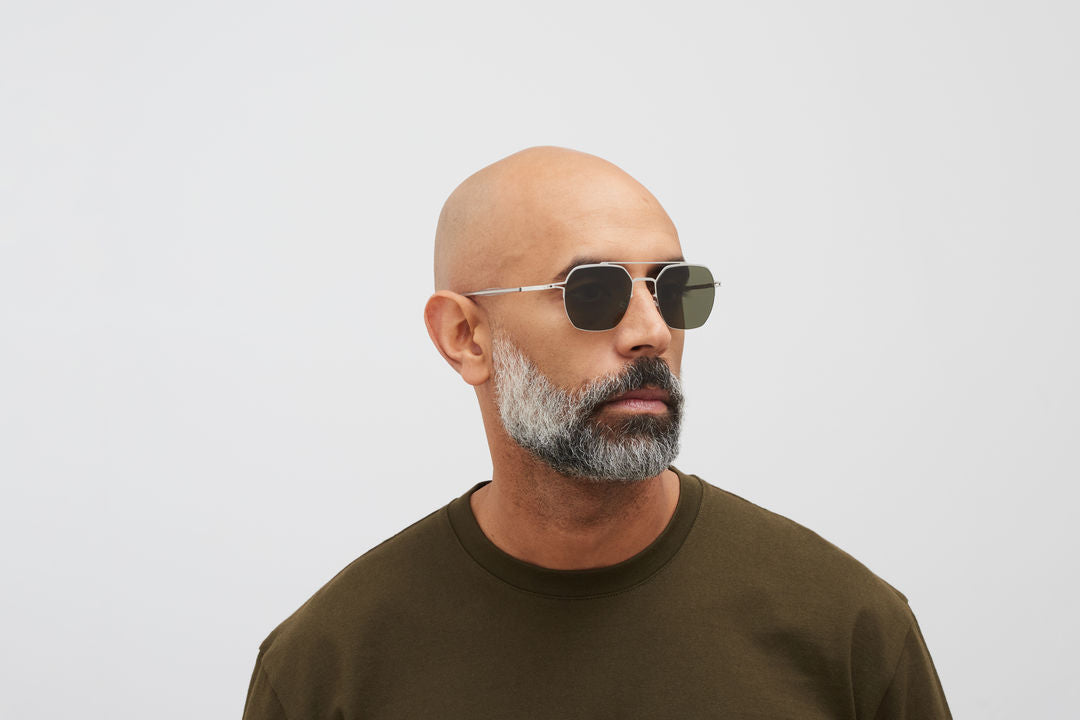 MYKITA ARLO Shiny Silver / Raw Green Solid