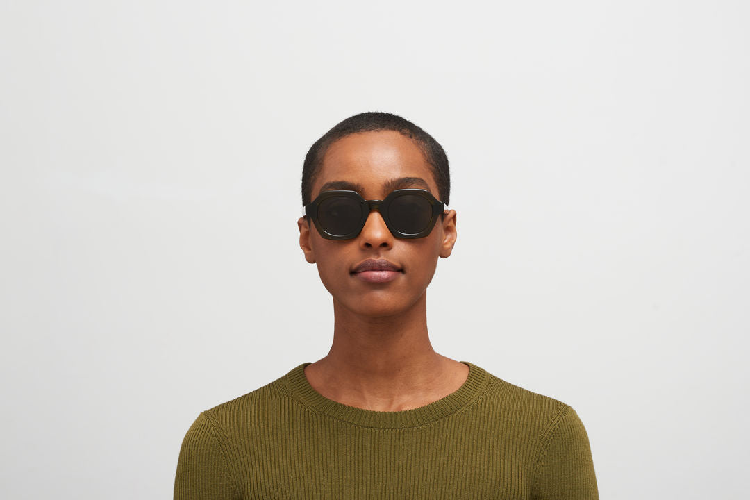 MYKITA TESHI C158 Peridot/Shiny Silver / Raw Green Solid