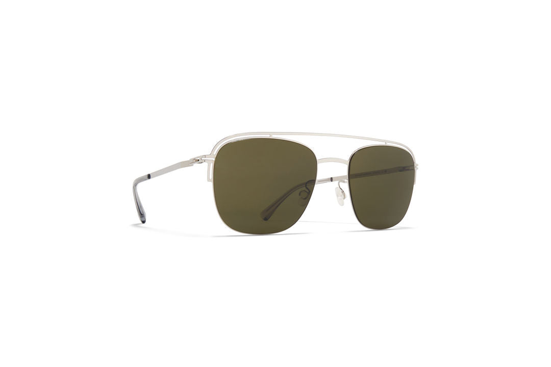 MYKITA NOR Shiny Silver / Raw Green Solid