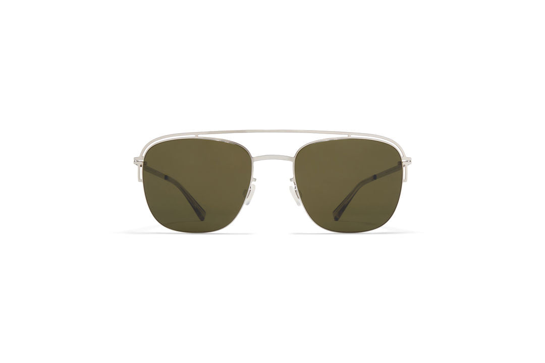 MYKITA NOR Shiny Silver / Raw Green Solid