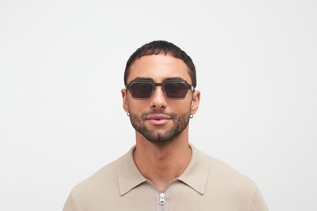 MYKITA LENNON A77 Black/Clear Ash / Brown Solid