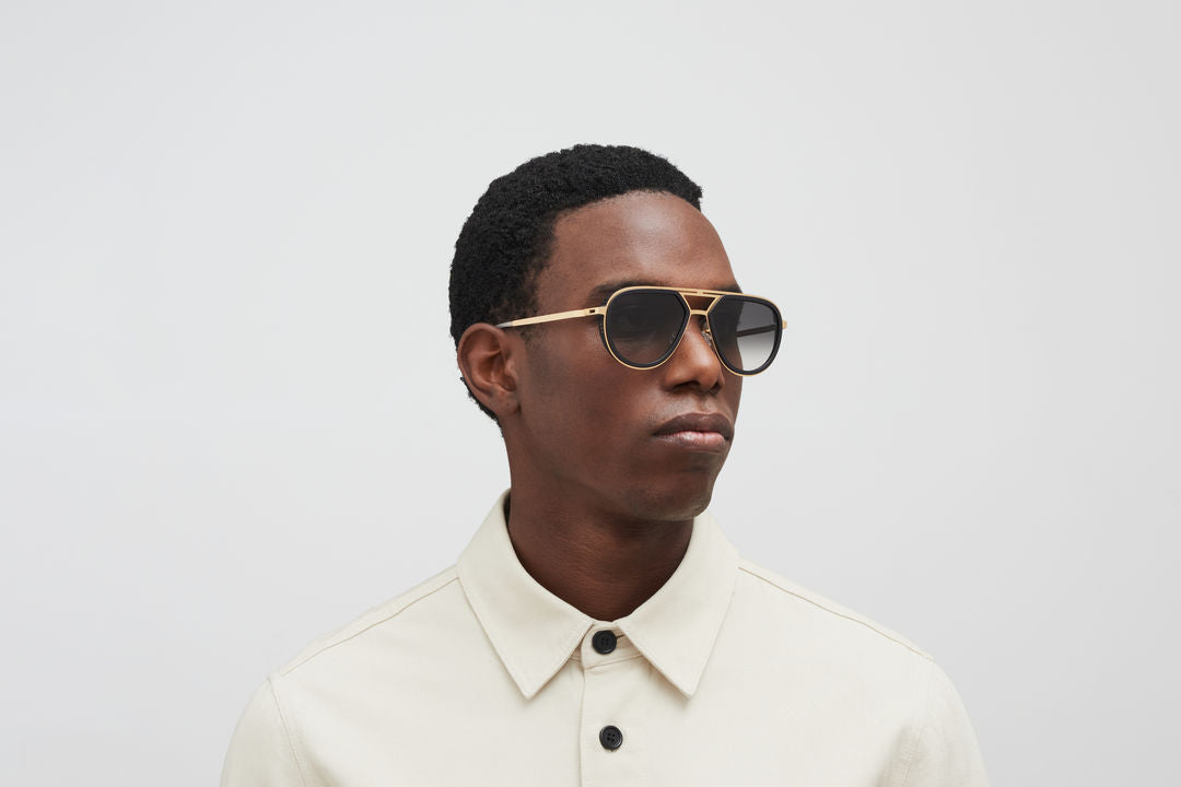 MYKITA CYPRESS MH7 Pitch Black/Glossy Gold / Raw Black Gradient