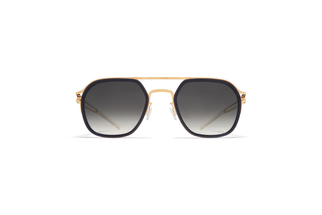 MYKITA LEELAND A76-Glossy Gold/Milky Indigo / Raw Black Gradient