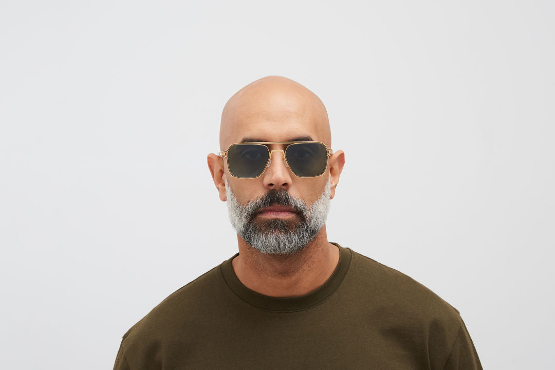 MYKITA RIKU Gold/Black / Polarized Pro Green 15