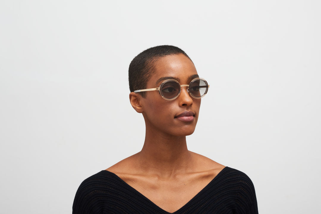 MYKITA PEARL A83-Champagne Gold/Clear Ash / Original Grey Gradient