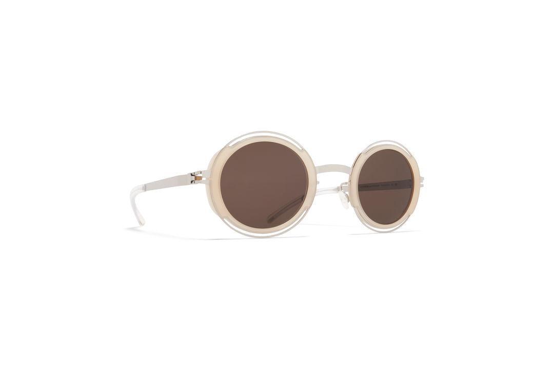 MYKITA PEARL A89-Shiny Silver/Blonde / Brown Solid