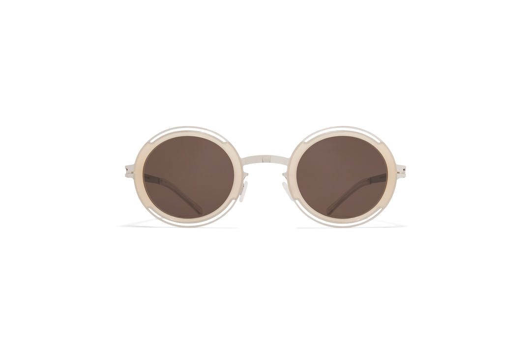 MYKITA PEARL A89-Shiny Silver/Blonde / Brown Solid