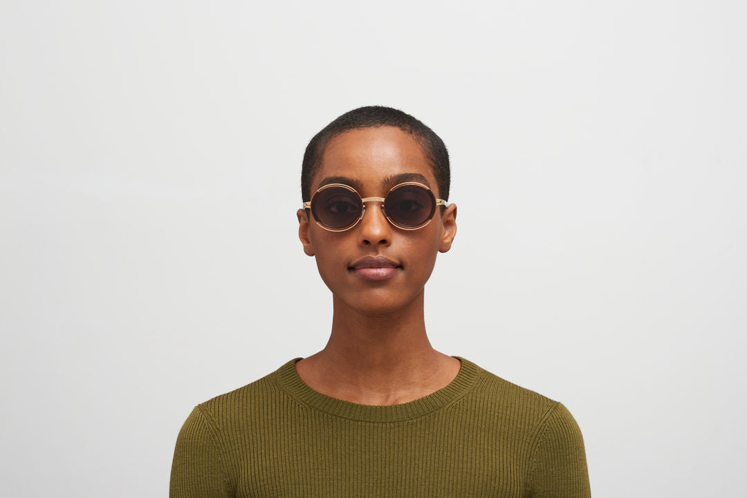 MYKITA PEARL A90-Champagne Gold/Zanzibar / Cedar Brown Gradient