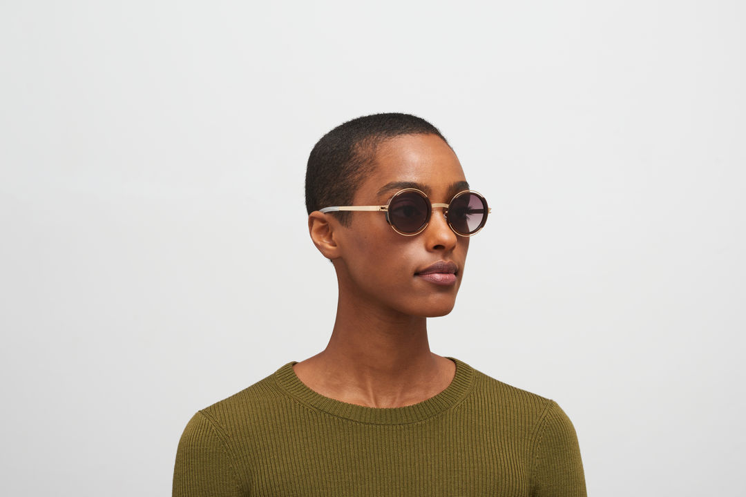 MYKITA PEARL A90-Champagne Gold/Zanzibar / Cedar Brown Gradient