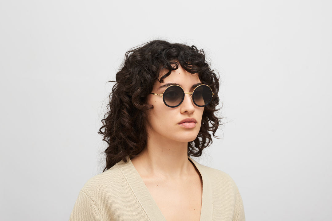 MYKITA MONROE A76-Glossy Gold/Milky Indigo / Raw Black Gradient