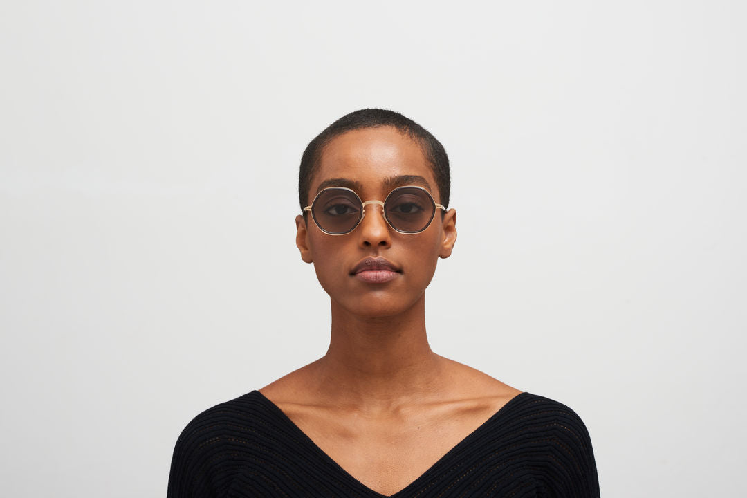 MYKITA ALYA A83-Champagne Gold/Clear Ash / Original Grey Gradient