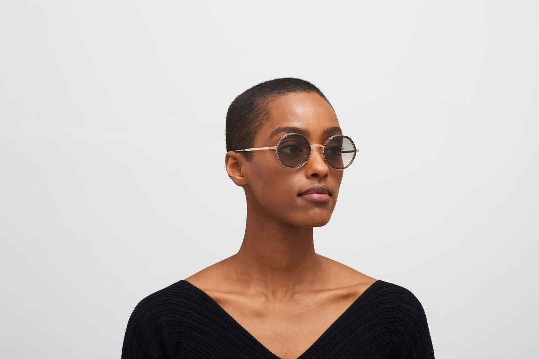 MYKITA ALYA A83-Champagne Gold/Clear Ash / Original Grey Gradient