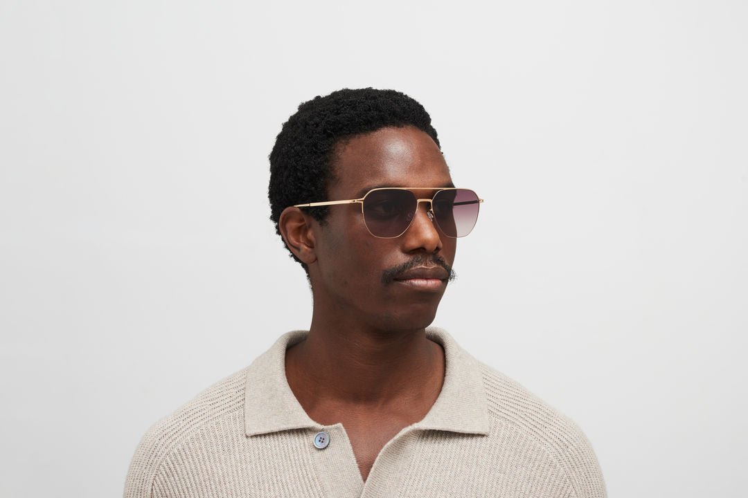 MYKITA AMOS Champagne Gold / Cedar Brown Gradient