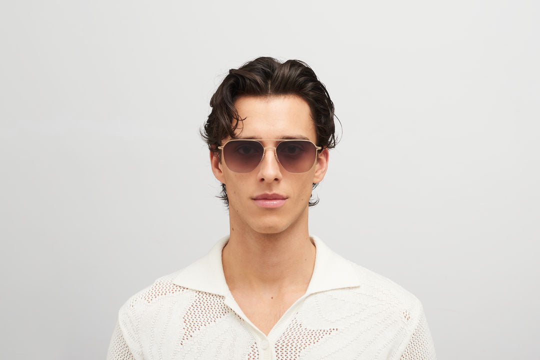 MYKITA AMOS Champagne Gold / Cedar Brown Gradient