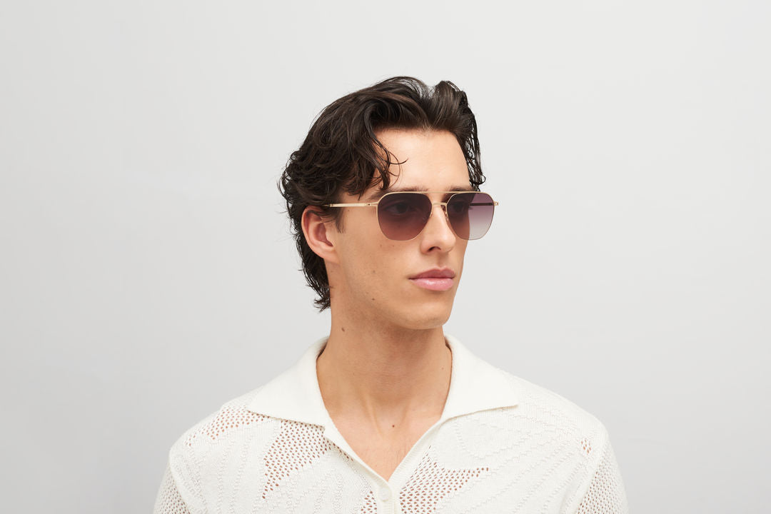 MYKITA AMOS Champagne Gold / Cedar Brown Gradient