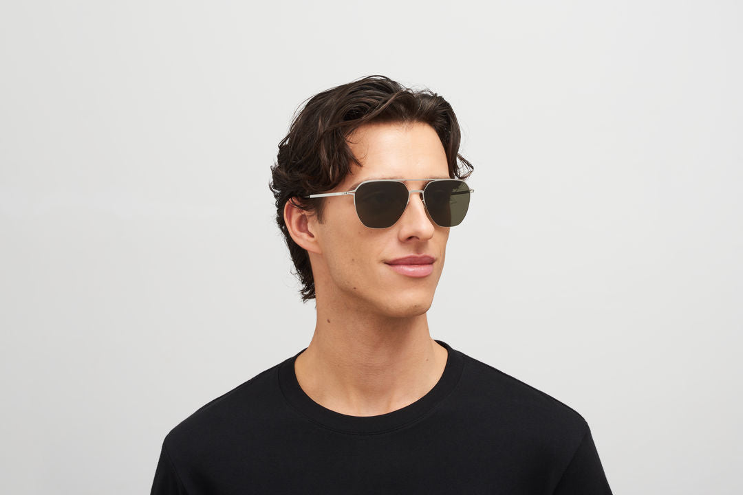 MYKITA AMOS Shiny Silver / Raw Green Solid