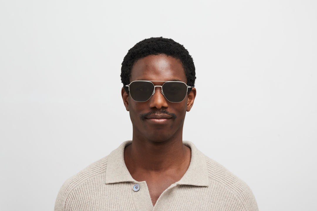 MYKITA AMOS Shiny Silver / Raw Green Solid