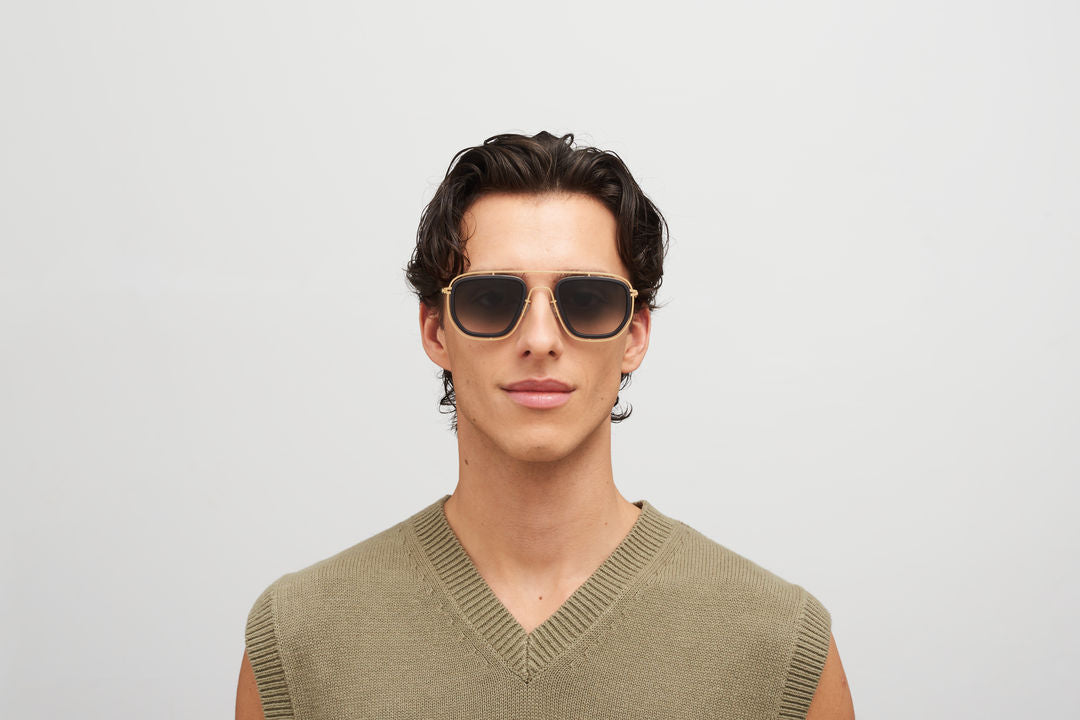 MYKITA FERLO MH7 Pitch Black/Glossy Gold / Raw Black Gradient