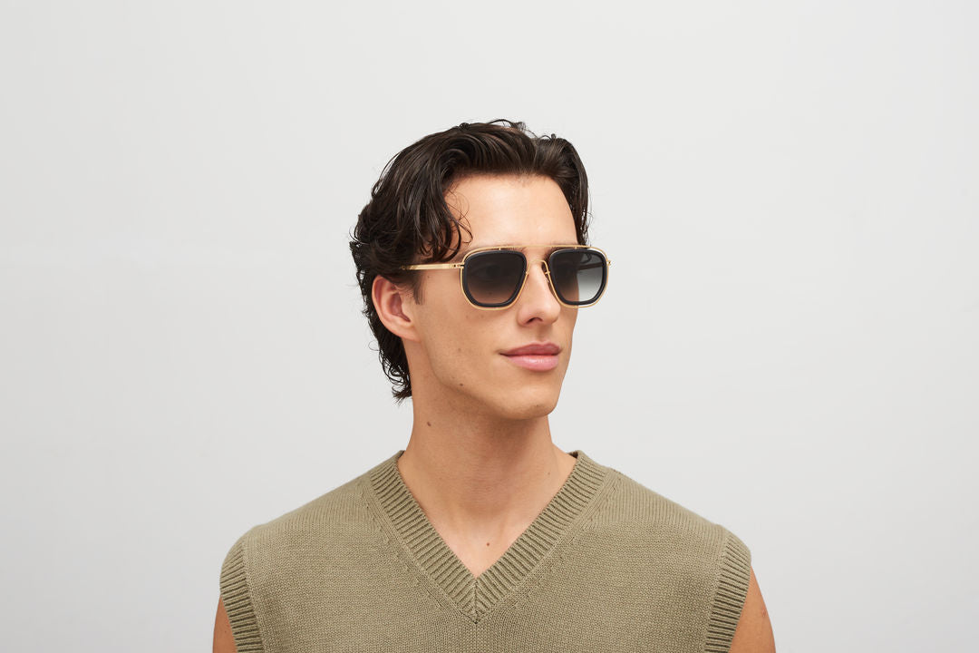 MYKITA FERLO MH7 Pitch Black/Glossy Gold / Raw Black Gradient