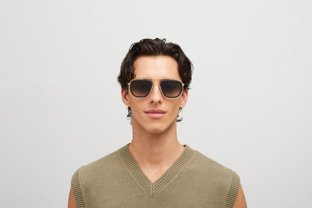 MYKITA FERLO MH7 Pitch Black/Glossy Gold / Raw Black Gradient