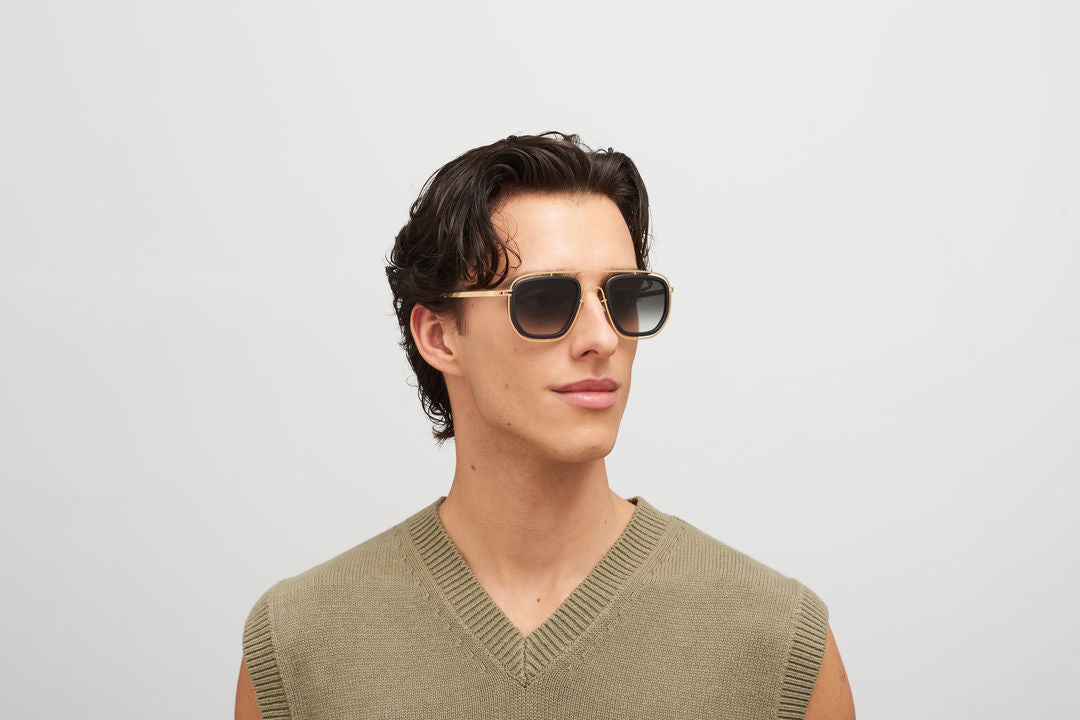 MYKITA FERLO MH7 Pitch Black/Glossy Gold / Raw Black Gradient
