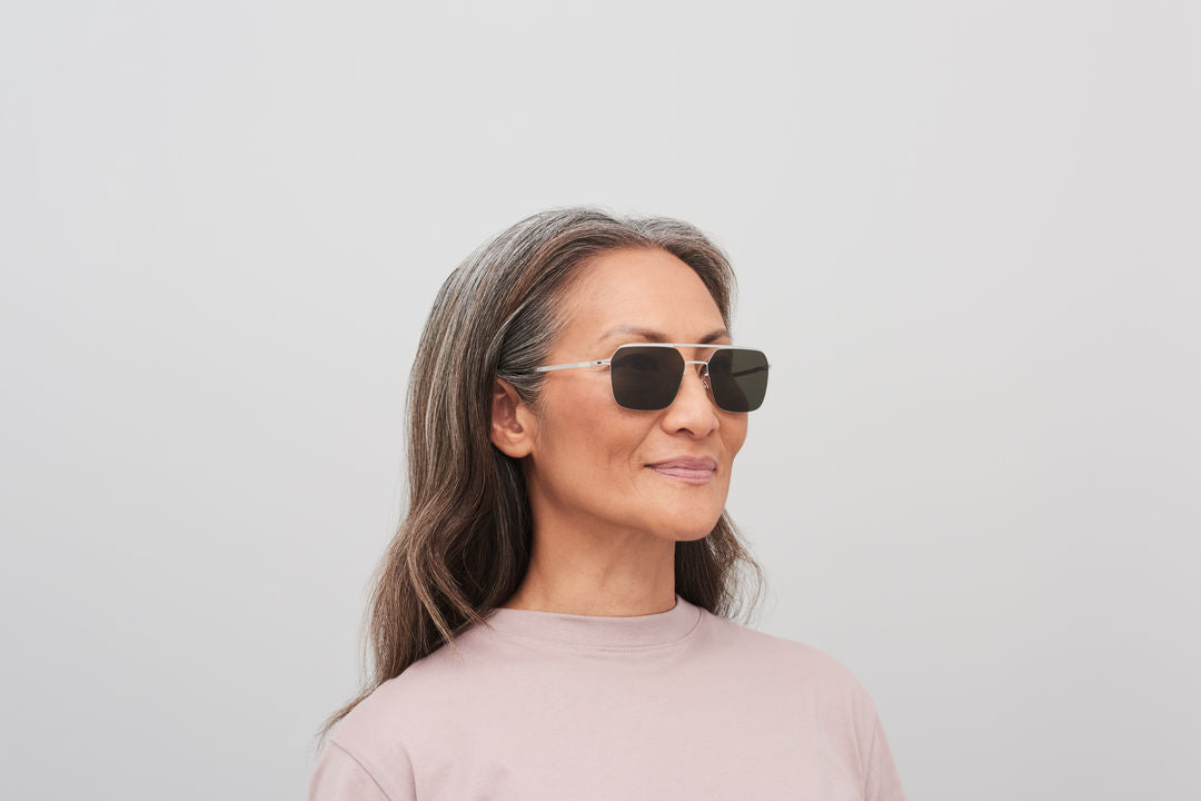MYKITA ALISTER Shiny Silver / Raw Green Solid