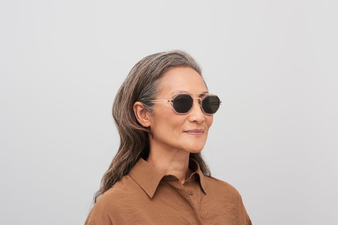 MYKITA ARTURO A83-Champagne Gold/Clear Ash / Rawgreen Solid