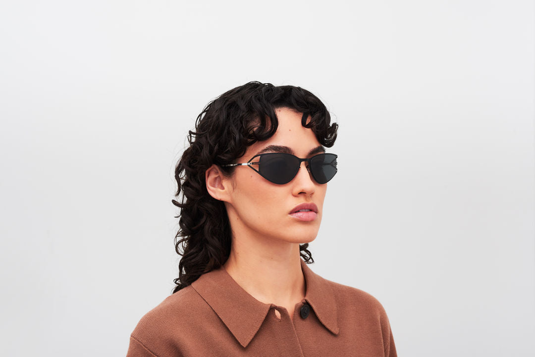 MYKITA SIERRA Shiny Silver/Jet Black / Darkgrey Solid