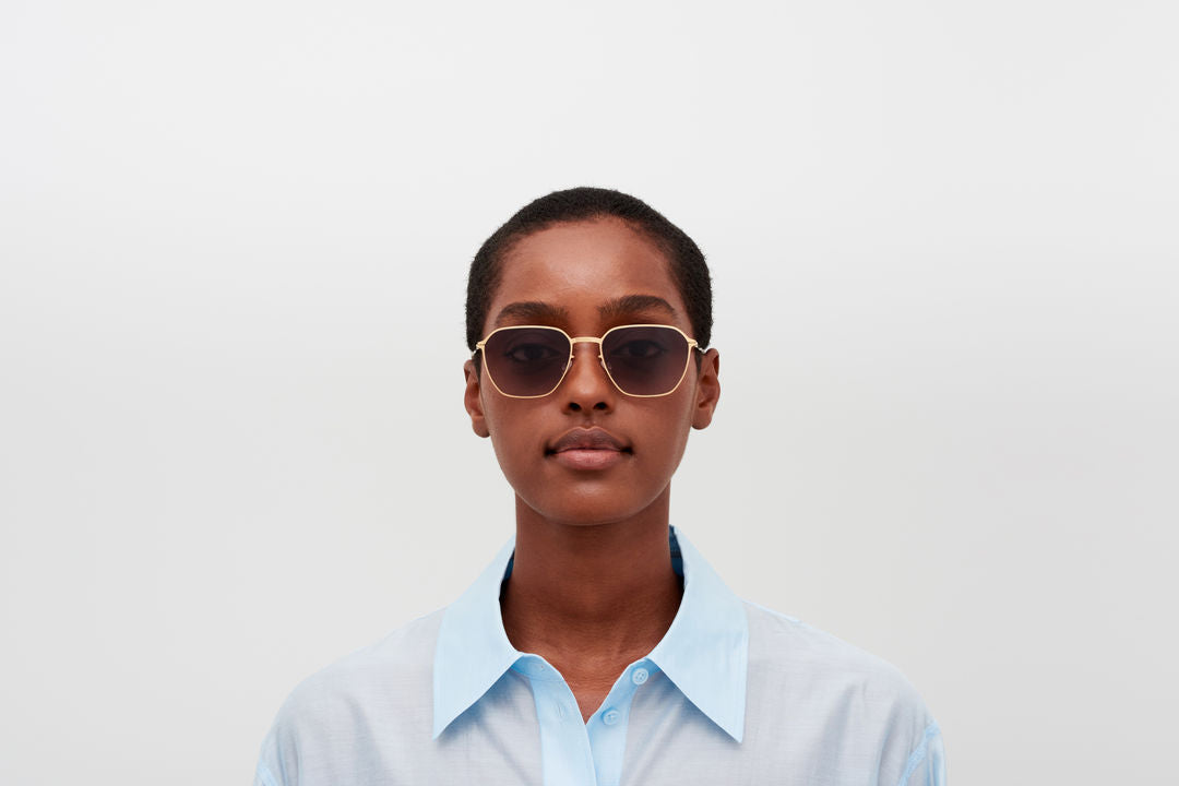 MYKITA ANDERS Glossy Gold / Cedar Brown Gradient